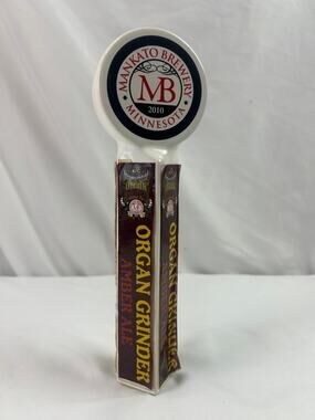 Mankato Brewery Organ Grinder Amber Ale Ceramic Beer Tap Handle Minnesota